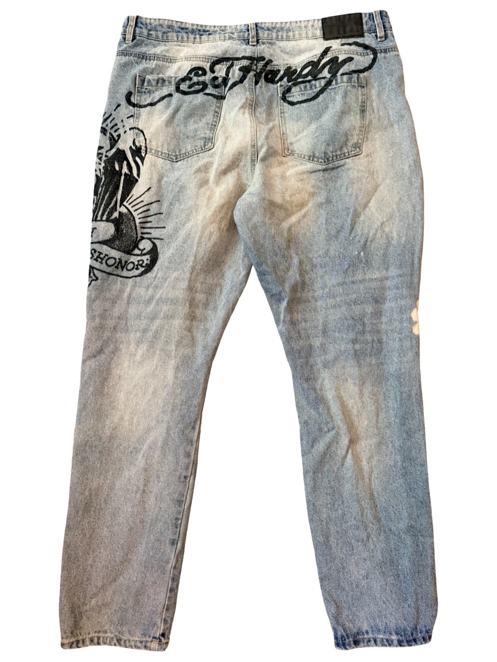 Vintage Y2K Ed Hardy Death Before Dishonor Skull Eagle Jeans 38 - Picture 3 of 16